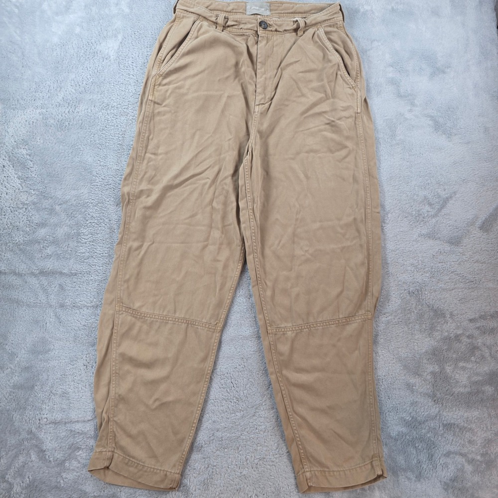 Everlane Womens 8 Khaki Tan Utility Chino Pants Tencel Lyocell Relaxed Tapered
